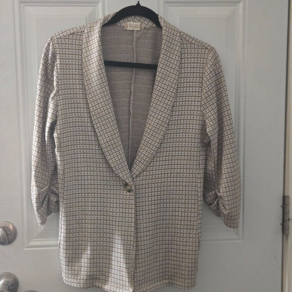 Altar’d State stretch knit houndstooth blazer jacket M style # D1017L123JD